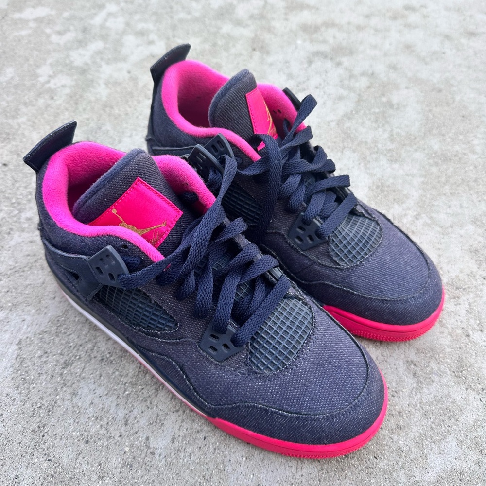 Air Jordan 4s Denim and Vivid Pink